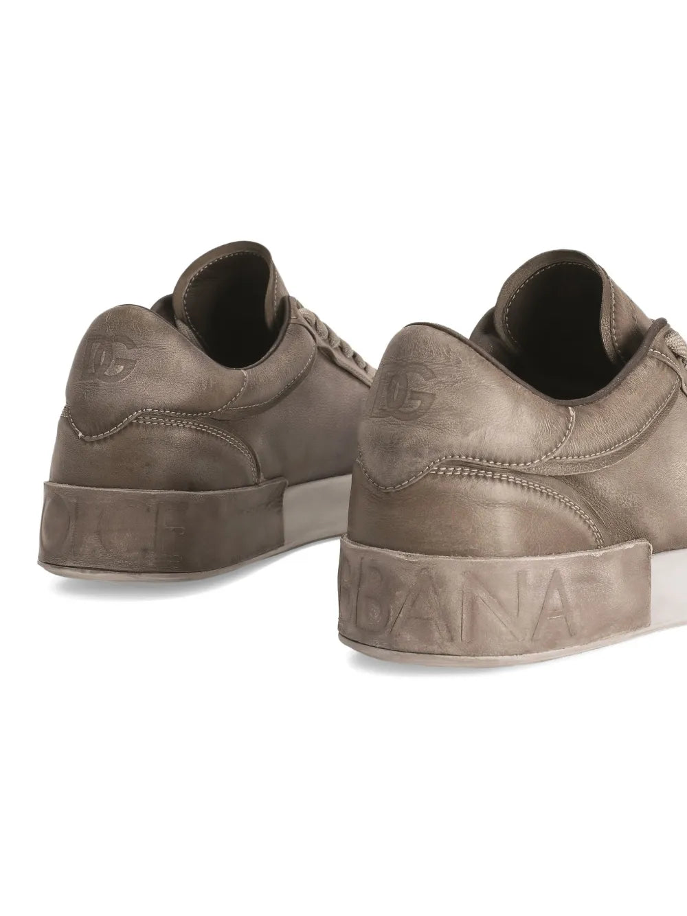 Dolce & Gabbana Portofino Leather Lace-Up Trainers