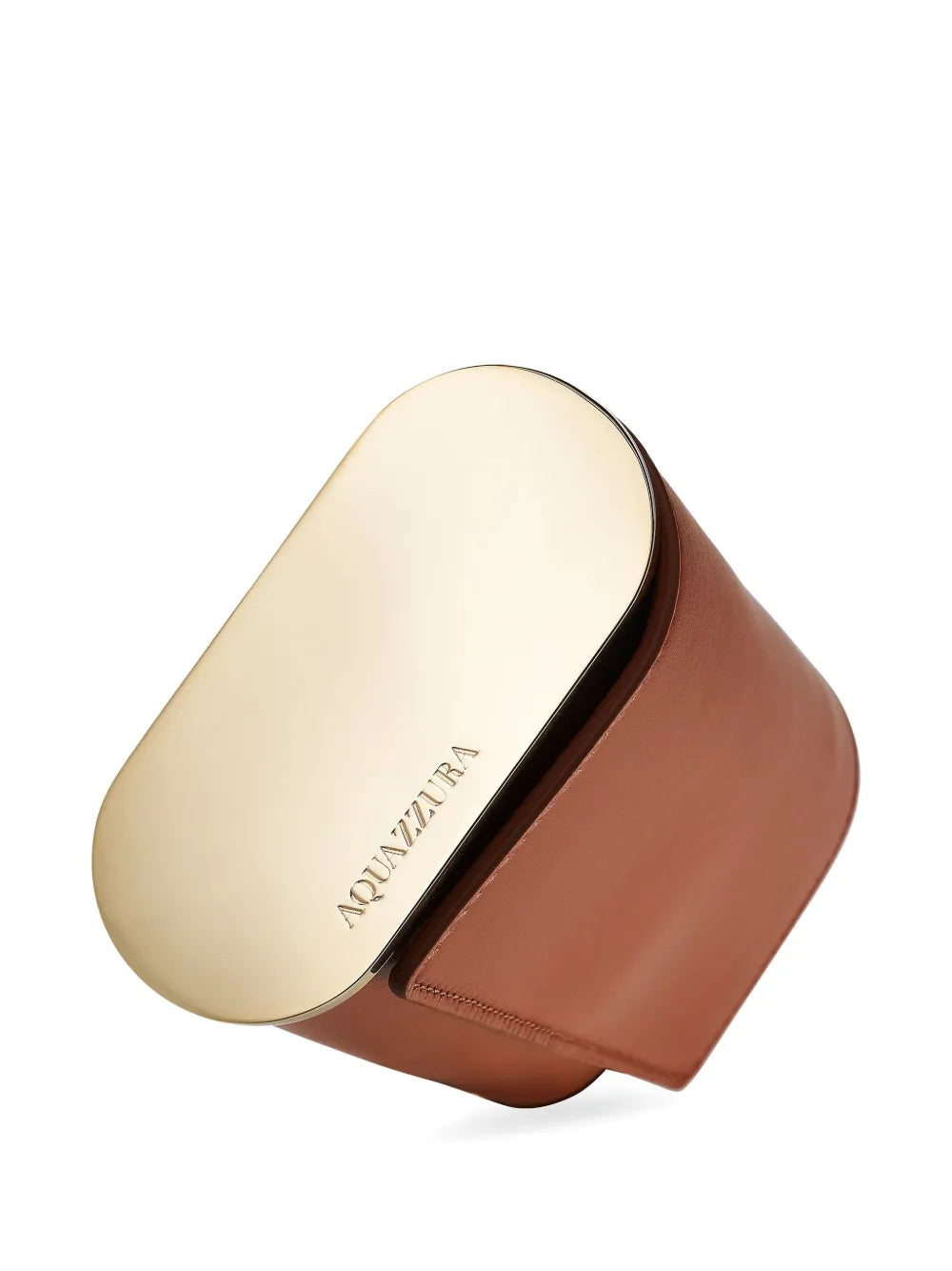 Aquazzurametallic-top leather shoulder bag