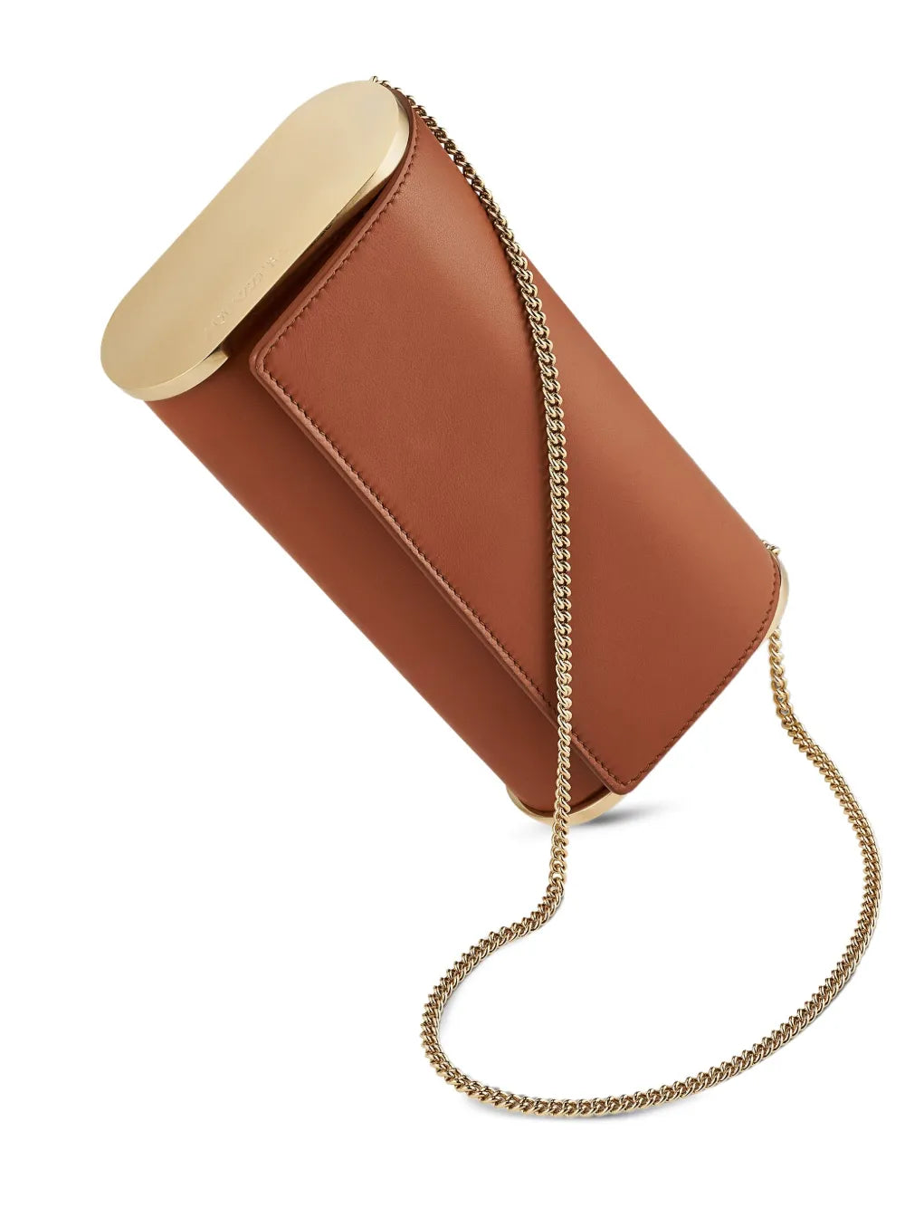 Aquazzurametallic-top leather shoulder bag