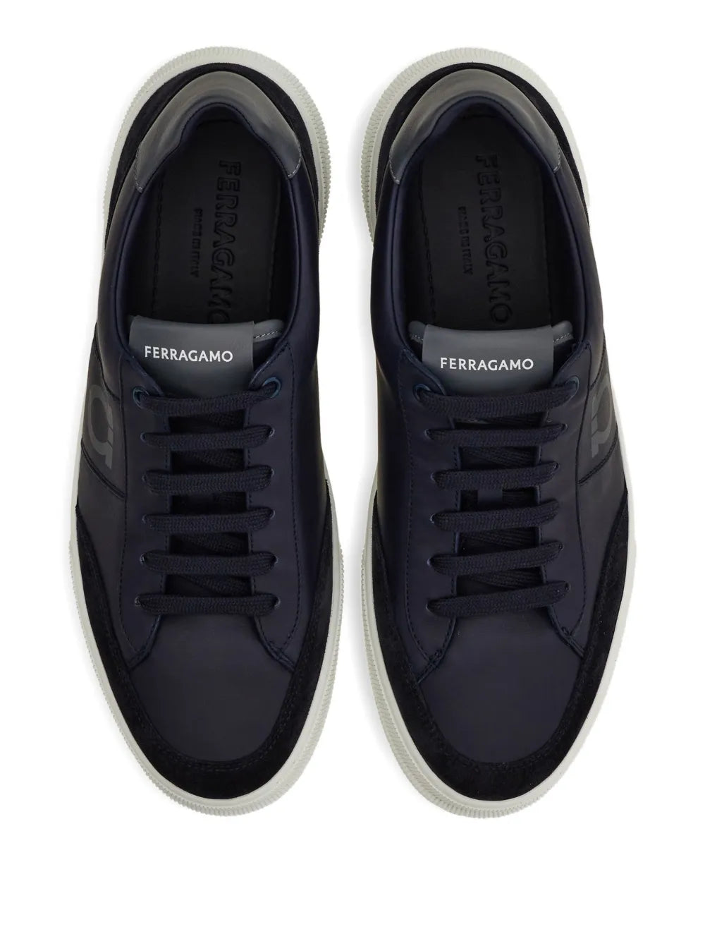 Ferragamo Alaska Gancio Suede Panelled Lace-Up Sneakers