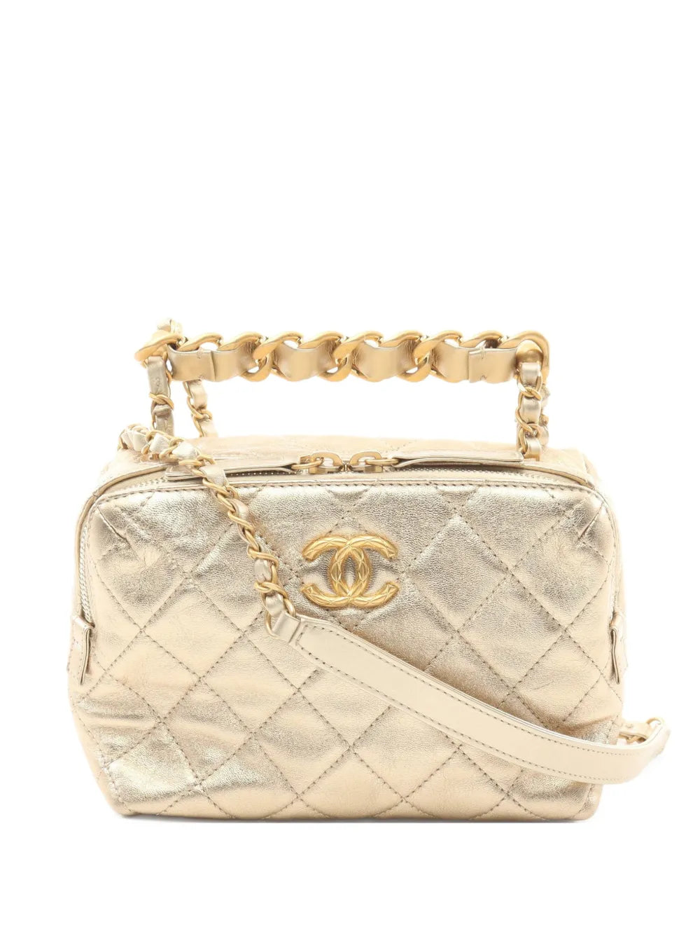 Pre-OwnedCHANEL Pre-Owned2021 metallic-effect two-way bag