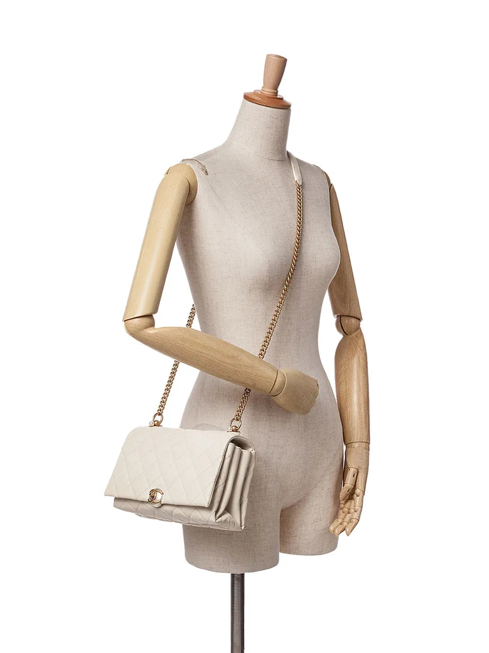 Pre-OwnedCHANEL Pre-Owned2019 Quilted Calfskin Pearl CC Accordion Flap crossbody bag