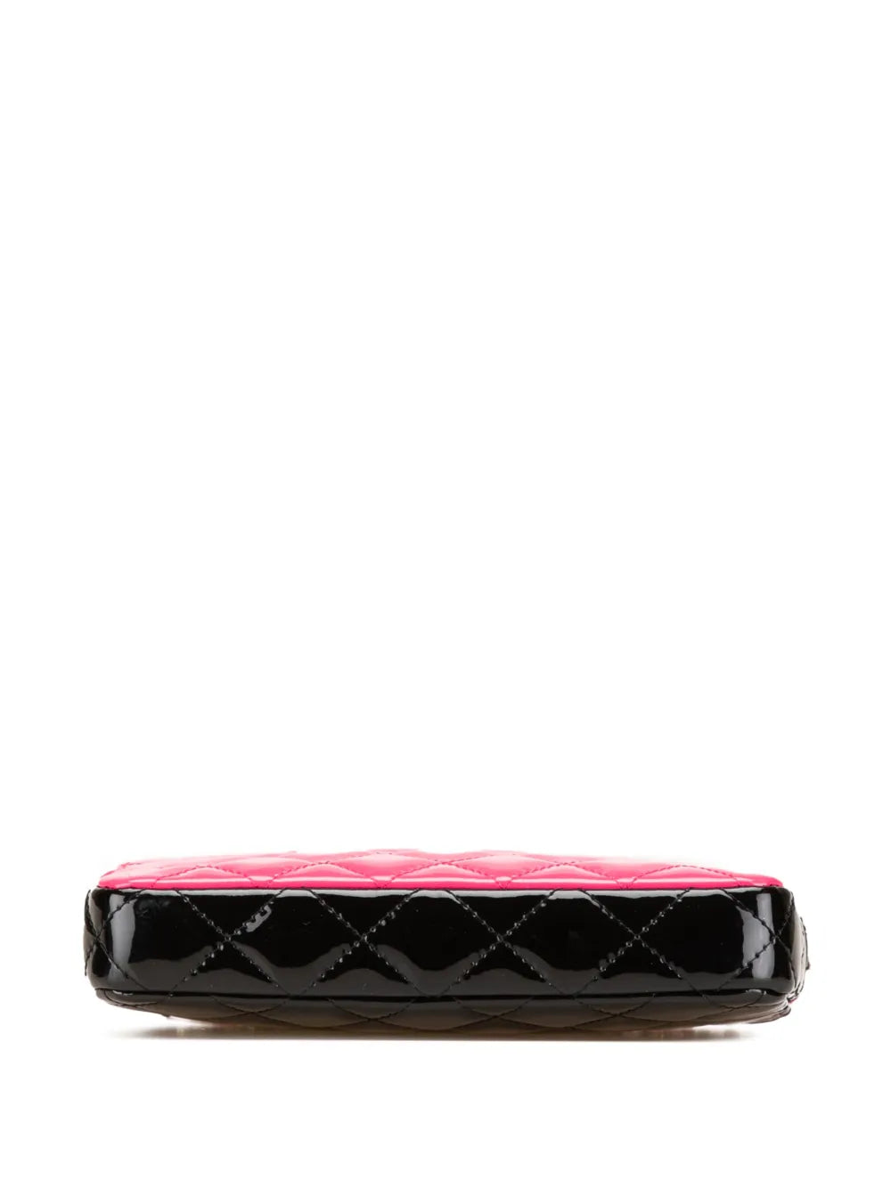 Pre-OwnedCHANEL Pre-Owned2019 Bicolor Patent Double Zip Wallet on Chain crossbody bag