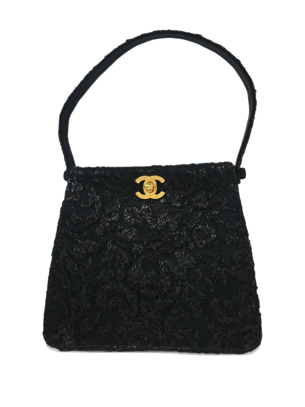 Pre-OwnedCHANEL Pre-Owned1998 Lace Double Sided Turn-lock tote bag