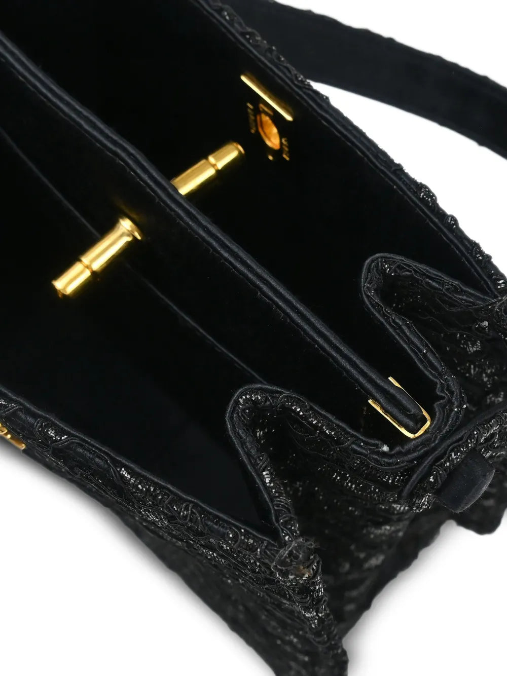 Pre-OwnedCHANEL Pre-Owned1998 Lace Double Sided Turn-lock tote bag