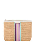 Aquazzuraraffia stripe clutch bag