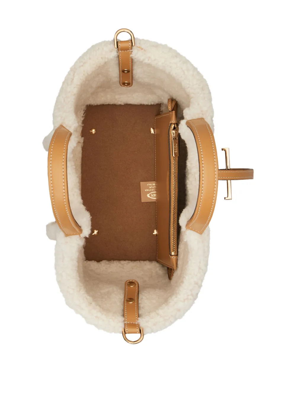 Tod'sshearling-trimmed suede bag