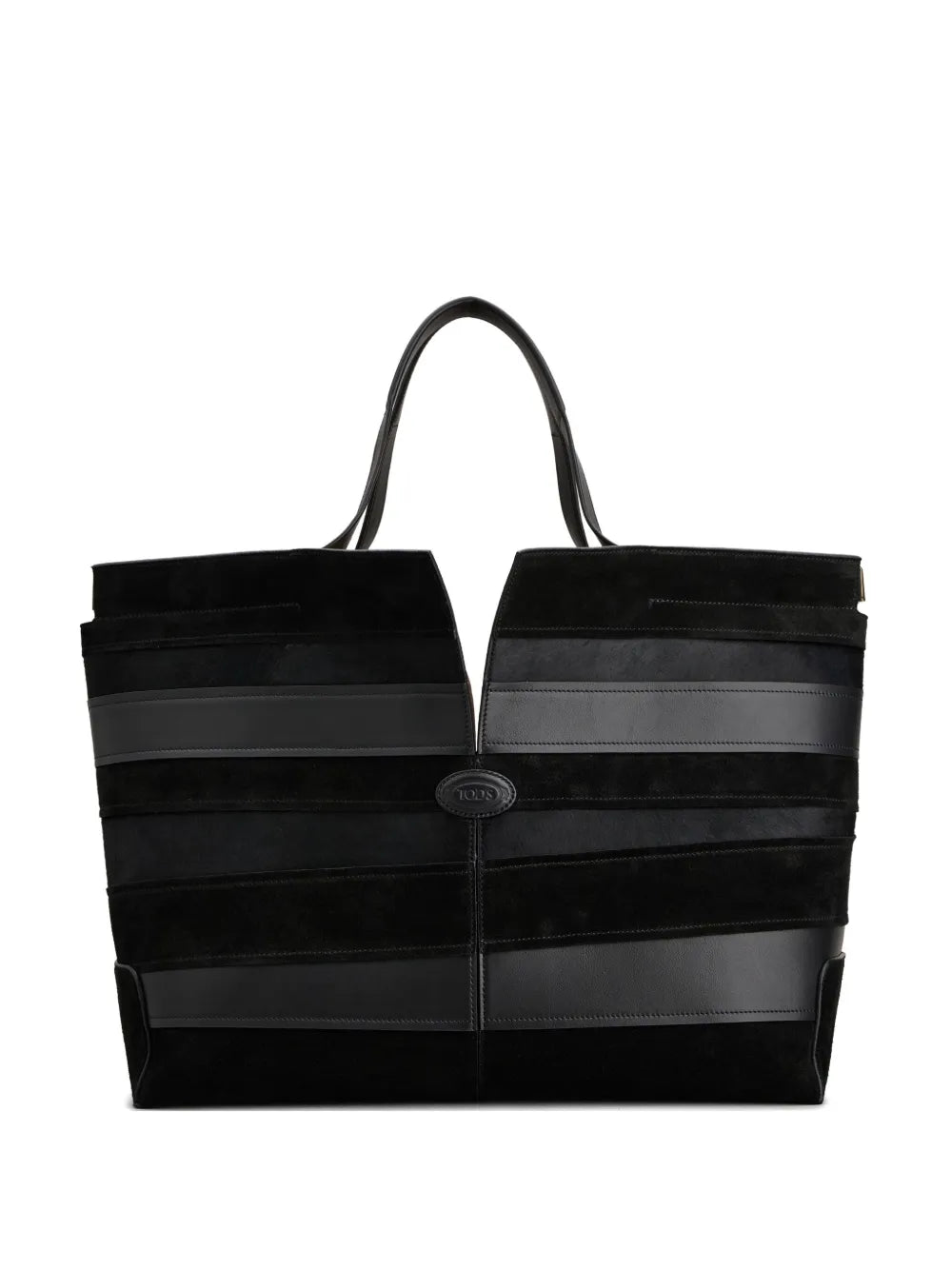 Tod'smedium Di Bag Folio leather-suede striped tote bag