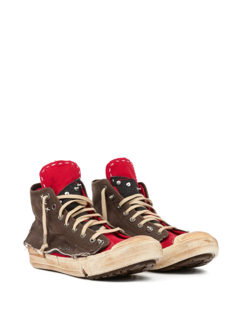 Maison Margiela Frayed-Edges High-Top Sneakers