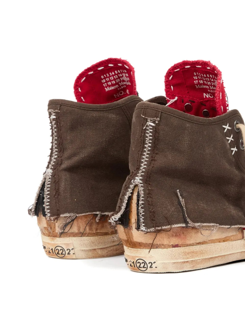 Maison Margiela Frayed-Edges High-Top Sneakers