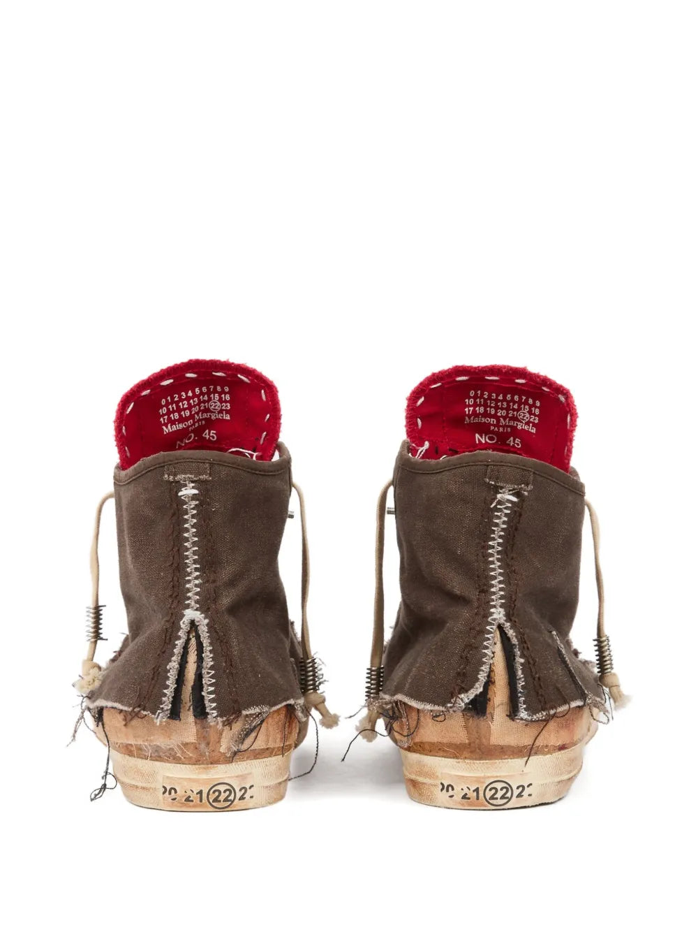 Maison Margiela Frayed-Edges High-Top Sneakers