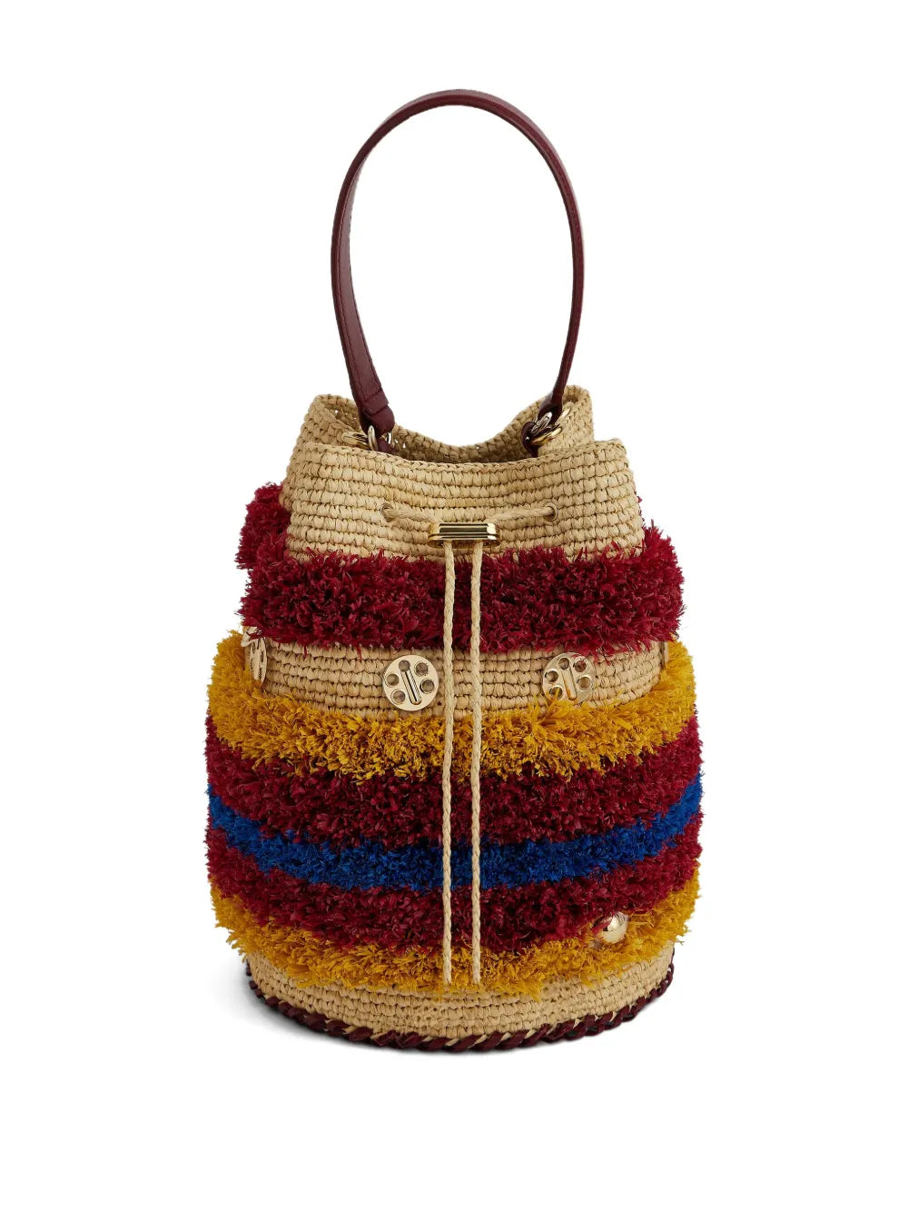 Rabannewoven striped bucket bag