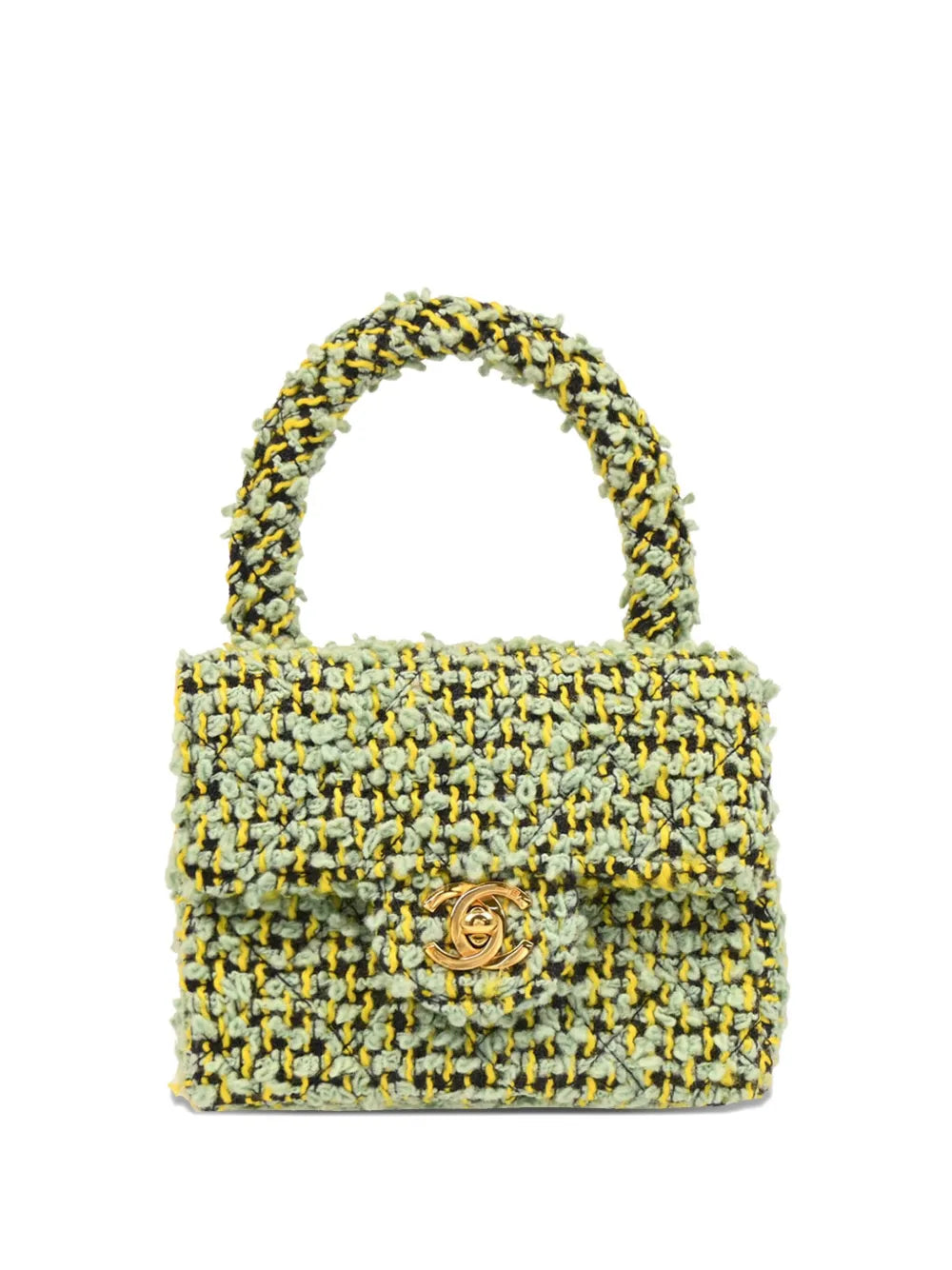 Pre-OwnedCHANEL Pre-Owned1992 micro tweed Kelly handbag