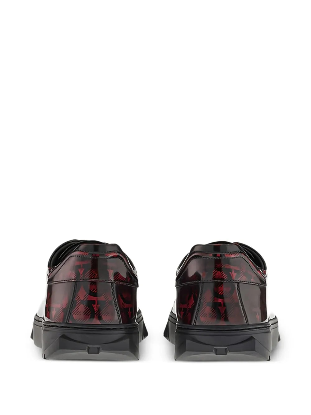 Ferragamo Cube Gancini-Print Lace-Up Sneakers