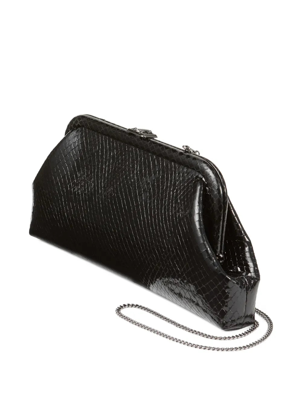 Jimmy ChooSkylar snake-printed leather clutch bag