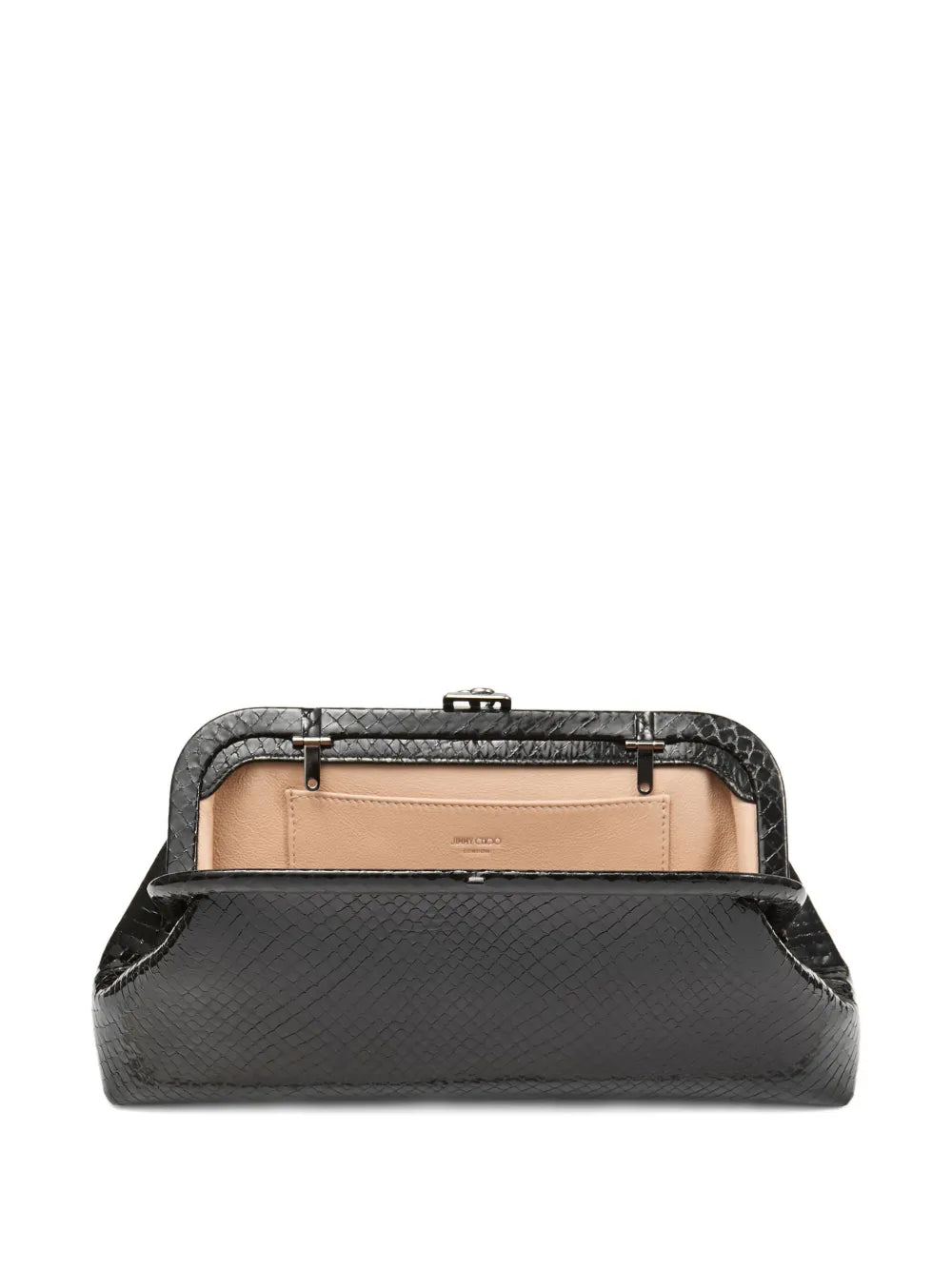 Jimmy ChooSkylar snake-printed leather clutch bag