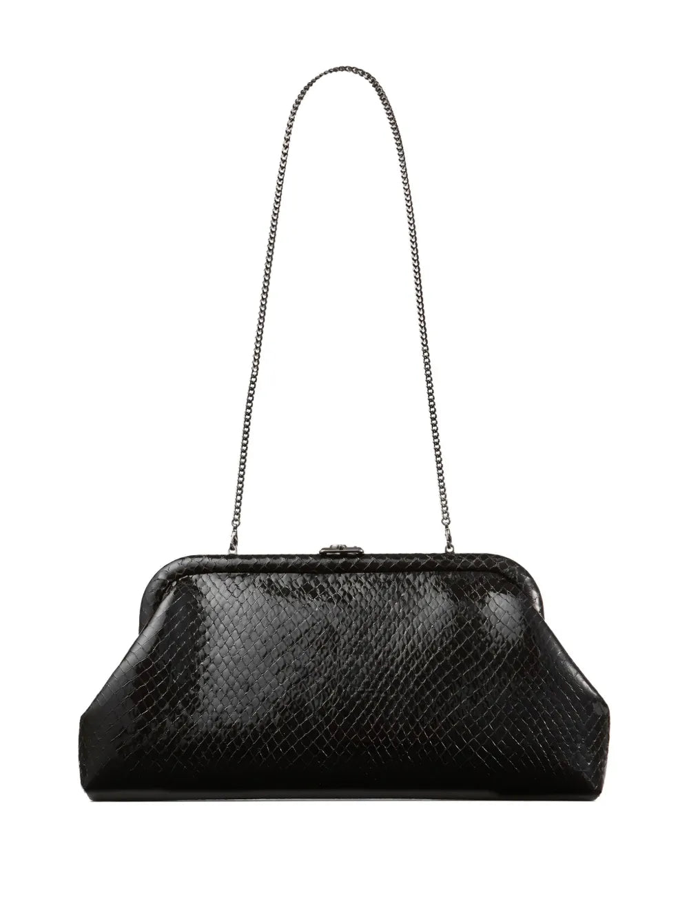 Jimmy ChooSkylar snake-printed leather clutch bag