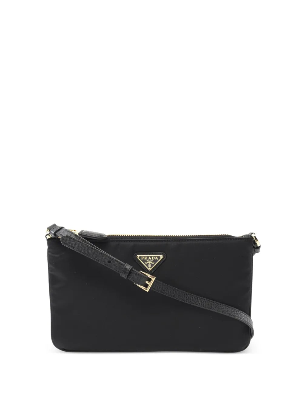 Pre-OwnedPrada Pre-Owned2020s logo plaque nylon clutch