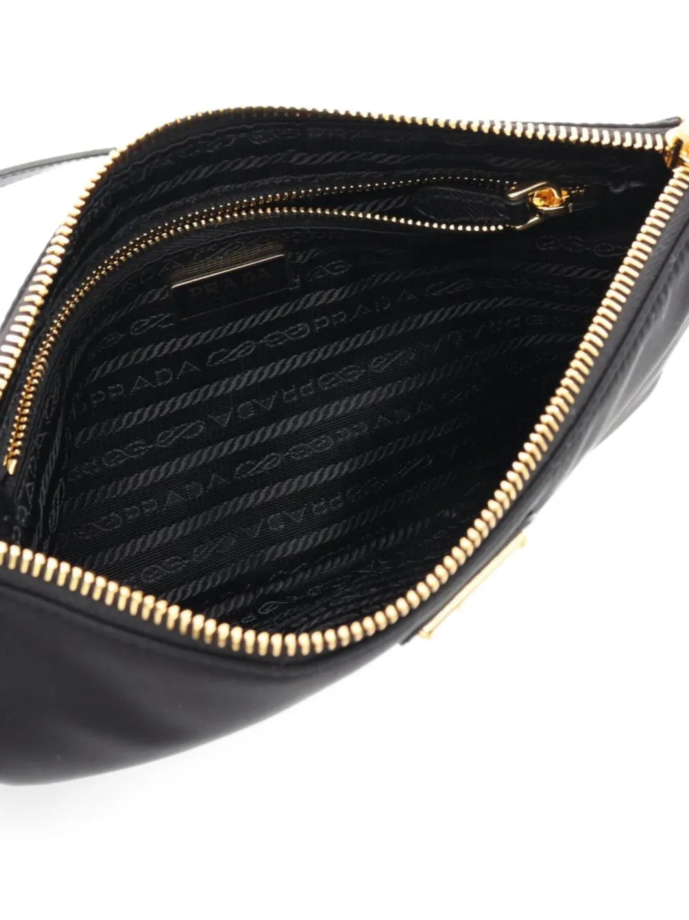 Pre-OwnedPrada Pre-Owned2020s logo plaque nylon clutch