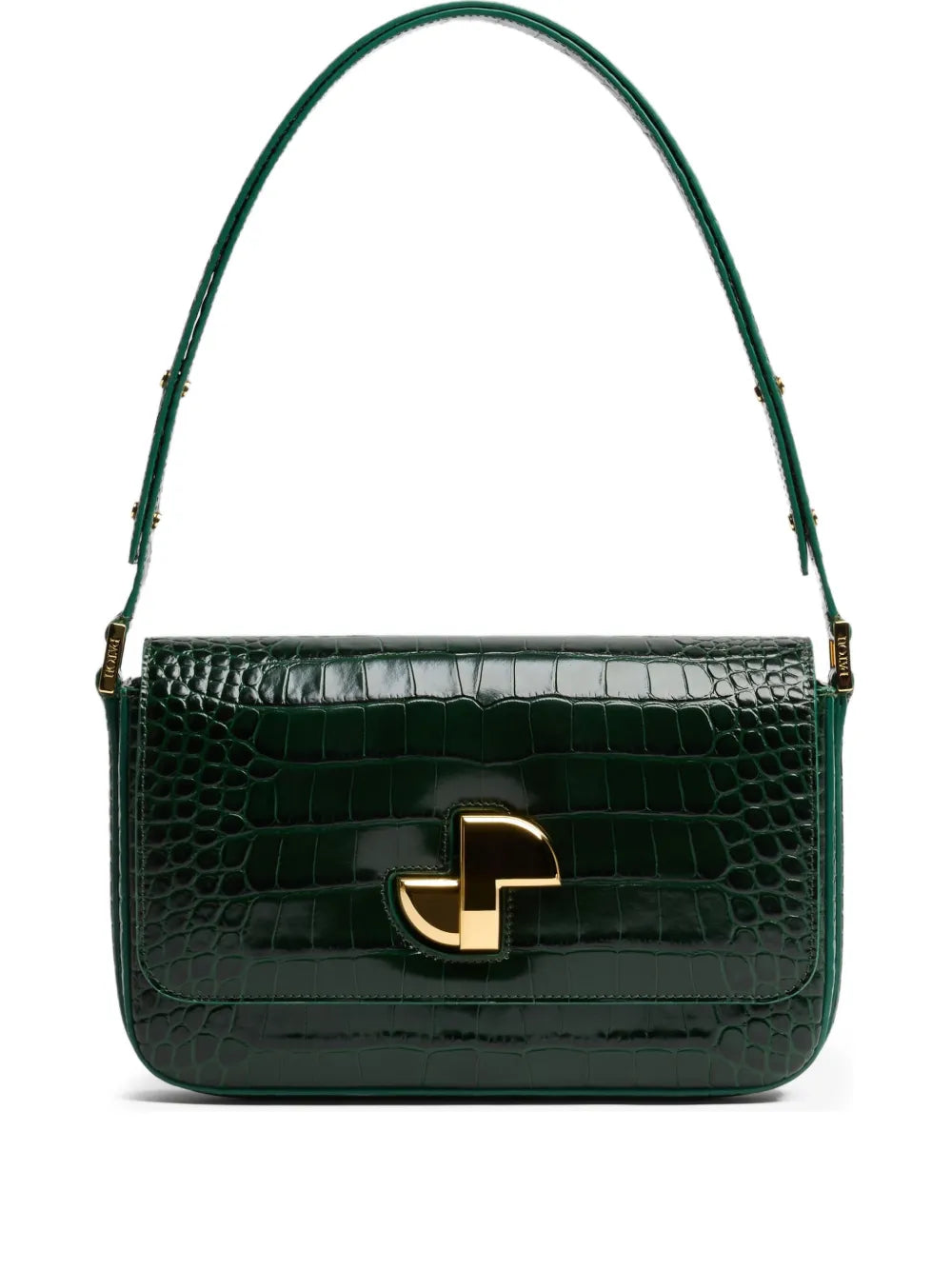 PatouLe Lock crocodile-pattern bag