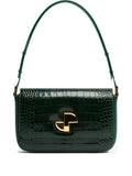 PatouLe Lock crocodile-pattern bag