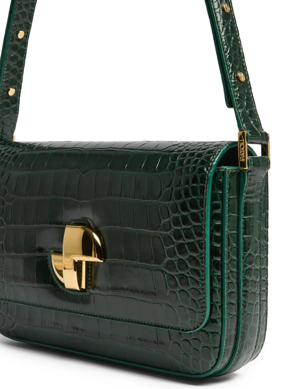PatouLe Lock crocodile-pattern bag