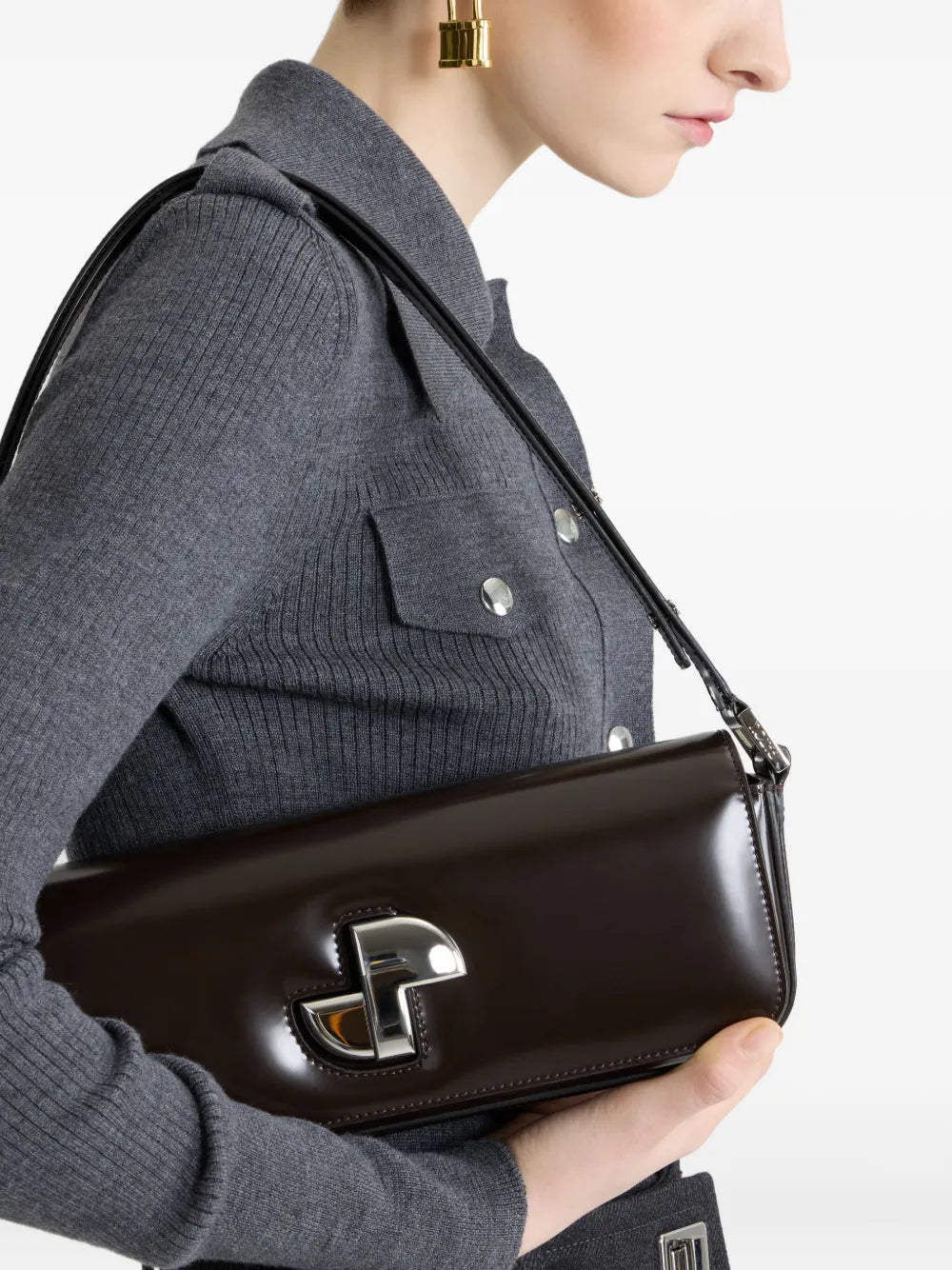 PatouLe Lock leather shoulder bag