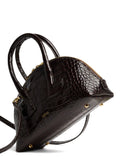 Patoucrocodile-effect half-moon crossbody bag