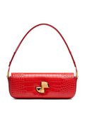 PatouLe Lock crocodile-embossed shoulder bag