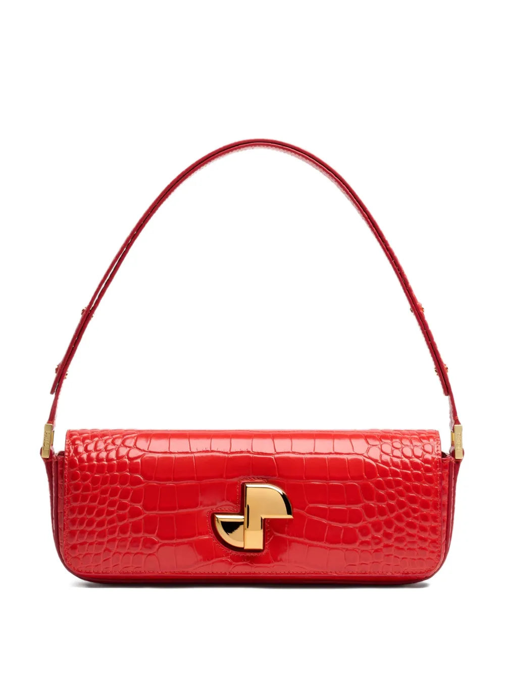 PatouLe Lock crocodile-embossed shoulder bag