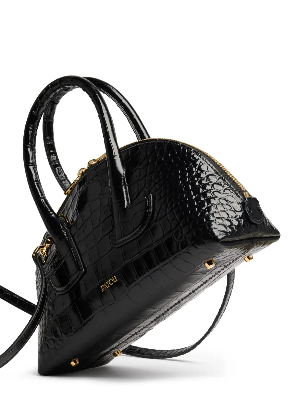 PatouLe Patou Bowling crocodile-embossed half-moon bag
