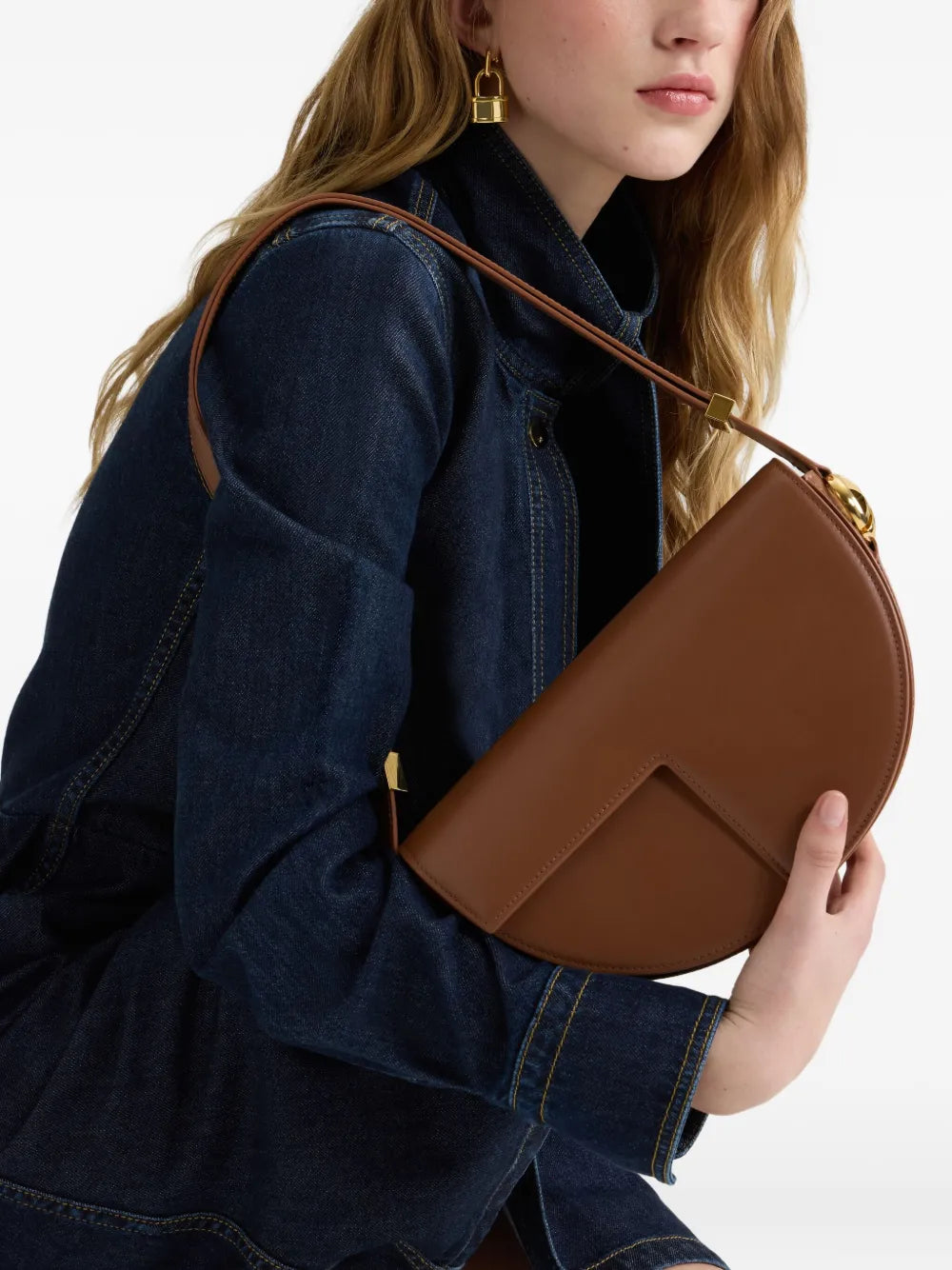 PatouLe Patou half-moon leather shoulder bag