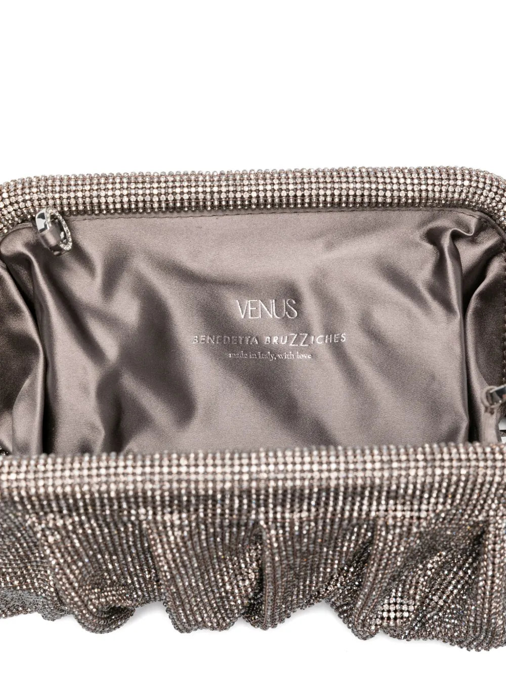 Benedetta Bruzzichesbeaded pleated clutch bag