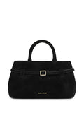 Manu Atelierbuckle-fastening suede tote bag