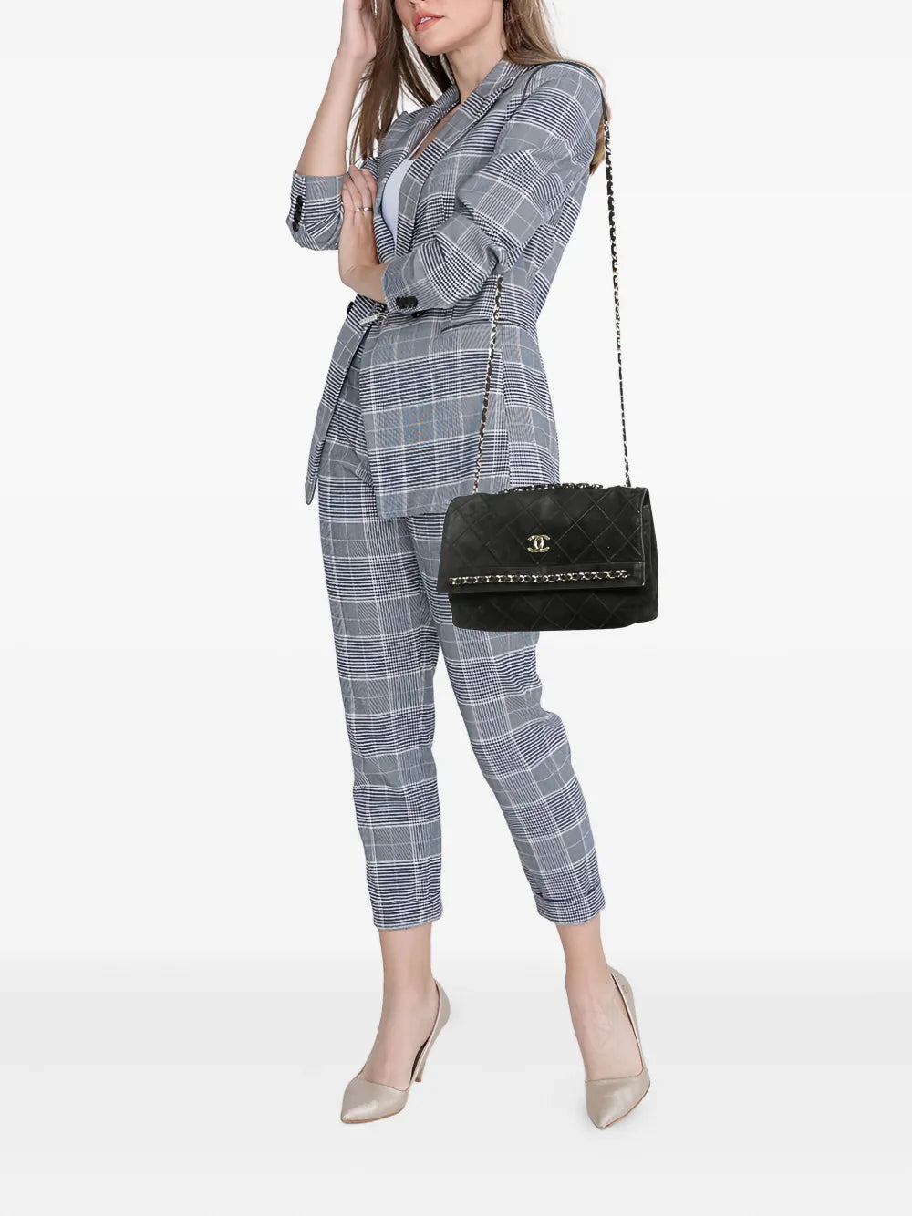Pre-OwnedCHANEL Pre-OwnedCC suede shoulder bag
