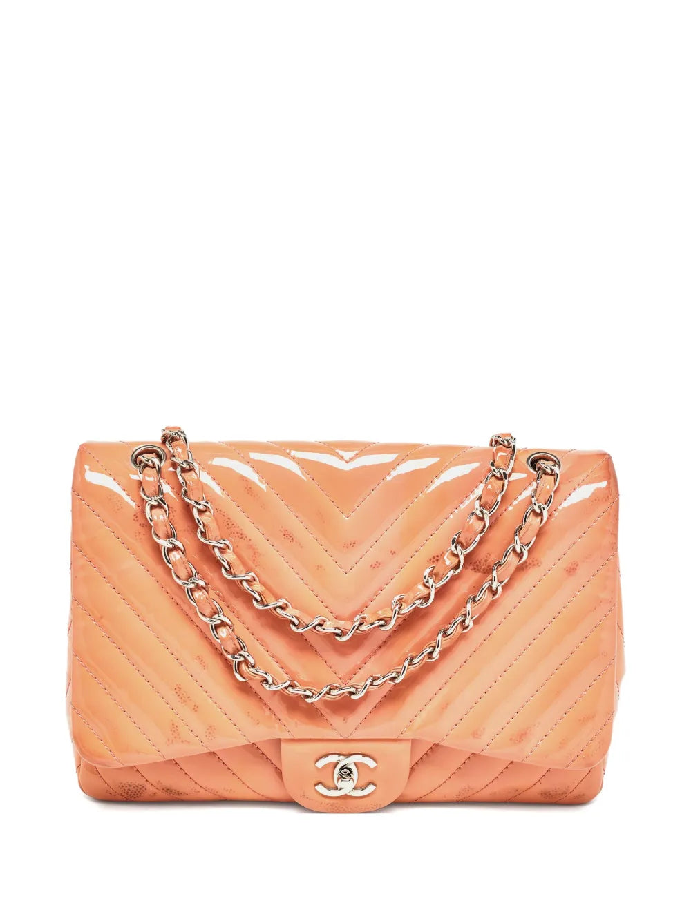 Pre-OwnedCHANEL Pre-OwnedPatent Leather Chevron Quilting Bag