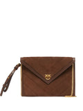 PINKOquilted suede clutch bag