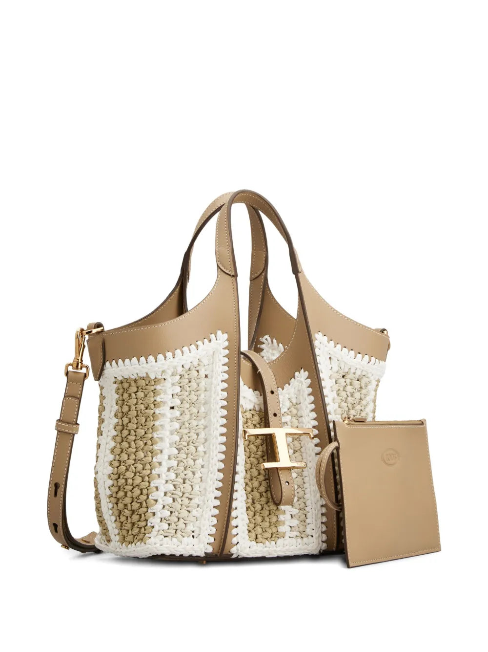 Tod'scrochet-detail T-buckle tote bag