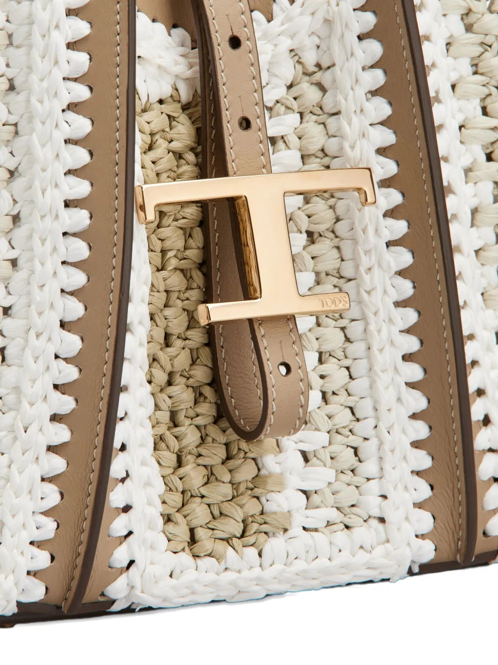 Tod'scrochet-detail T-buckle tote bag