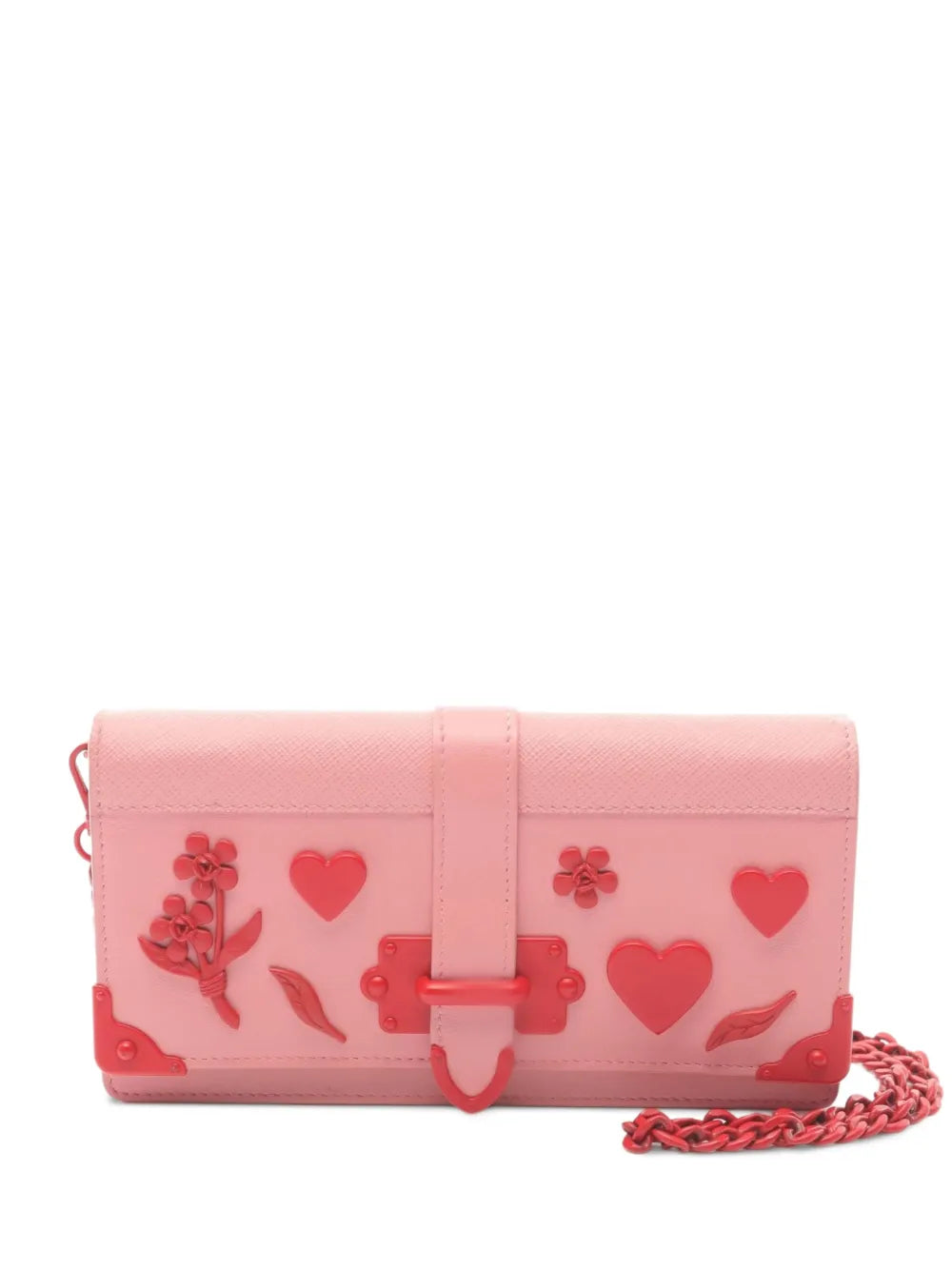 Pre-OwnedPrada Pre-Owned2000s City heart appliqu?clutch bag