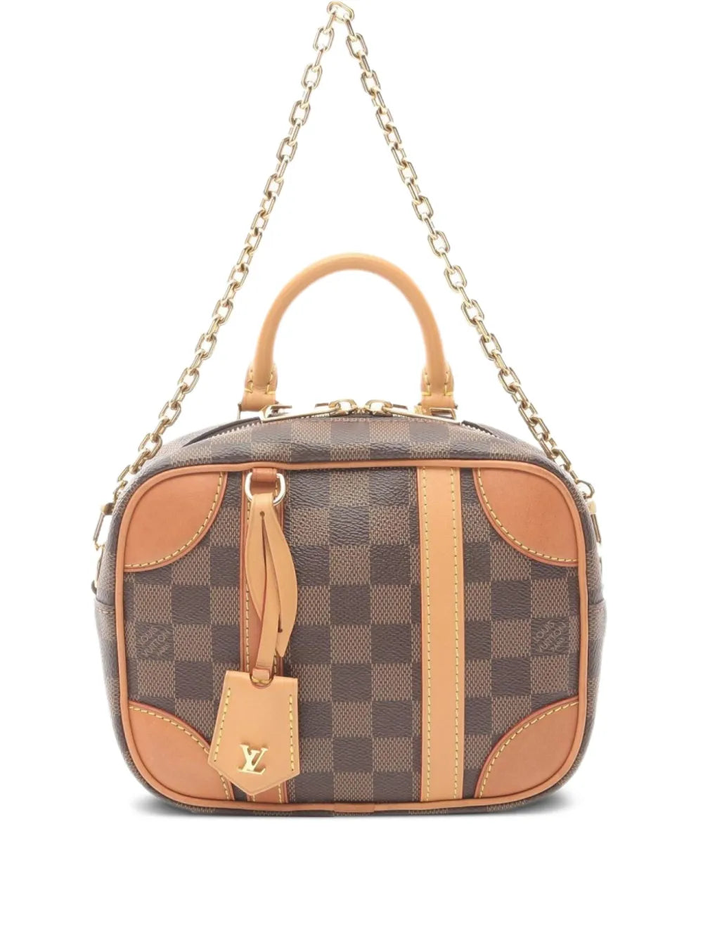 Pre-OwnedLouis Vuitton Pre-Owned2010s Valise Souple BB Damier Ebene chain handbag