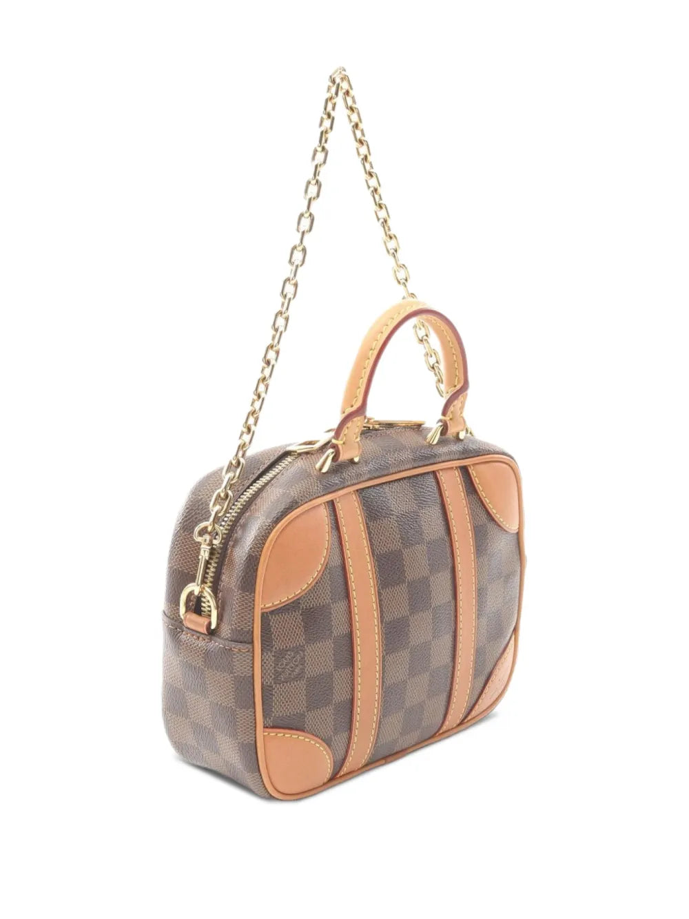 Pre-OwnedLouis Vuitton Pre-Owned2010s Valise Souple BB Damier Ebene chain handbag