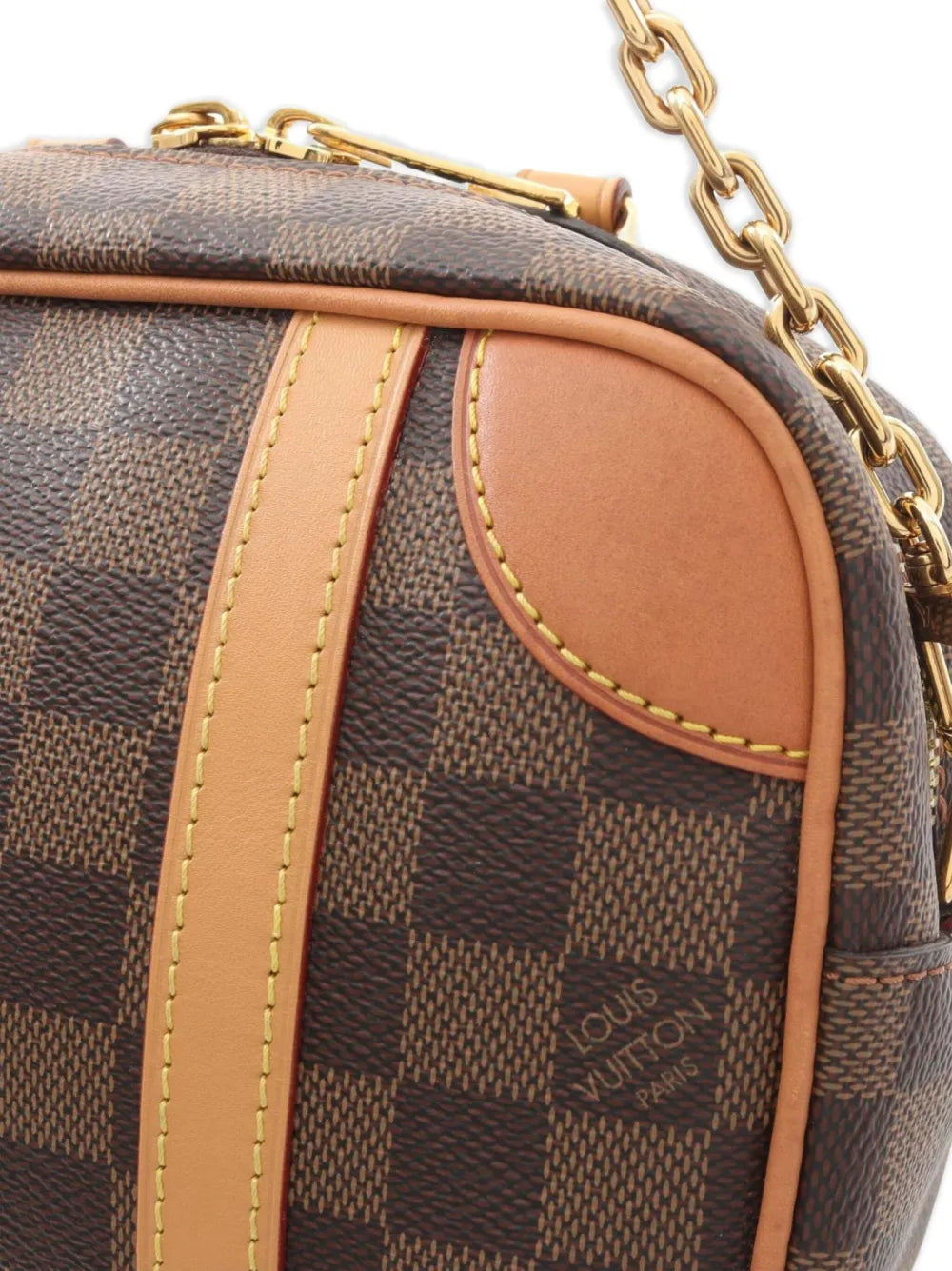 Pre-OwnedLouis Vuitton Pre-Owned2010s Valise Souple BB Damier Ebene chain handbag