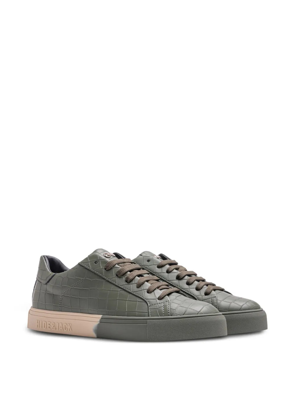 Hide&Jack Crocodile-Embossed Sneakers