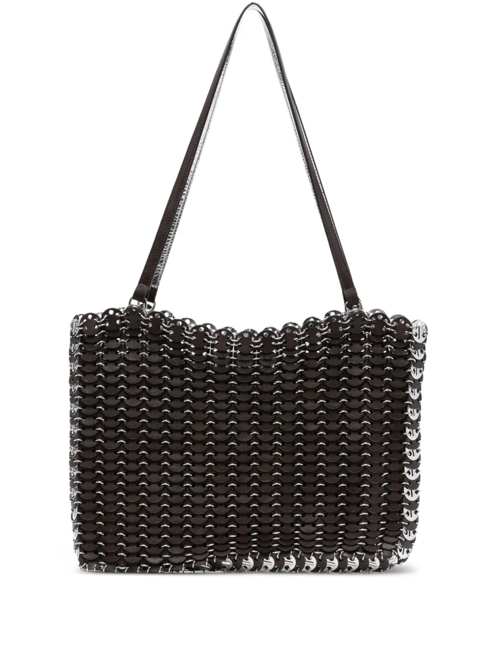 Rabannechain-link leather tote bag