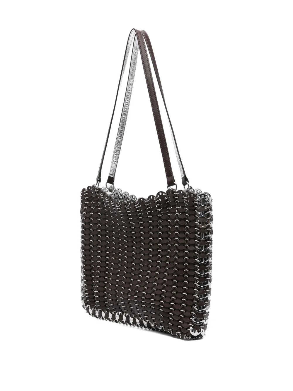 Rabannechain-link leather tote bag