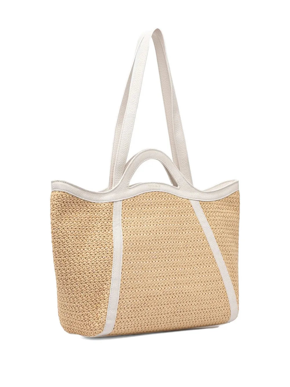 Coccinellewoven leather-trimmed tote bag