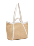 Coccinellewoven leather-trimmed tote bag
