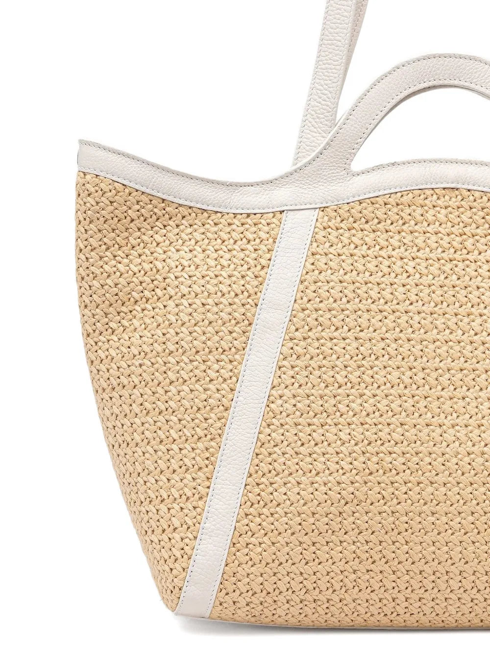 Coccinellewoven leather-trimmed tote bag