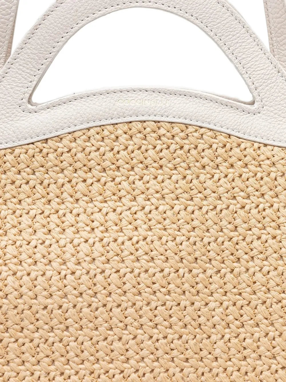 Coccinellewoven leather-trimmed tote bag